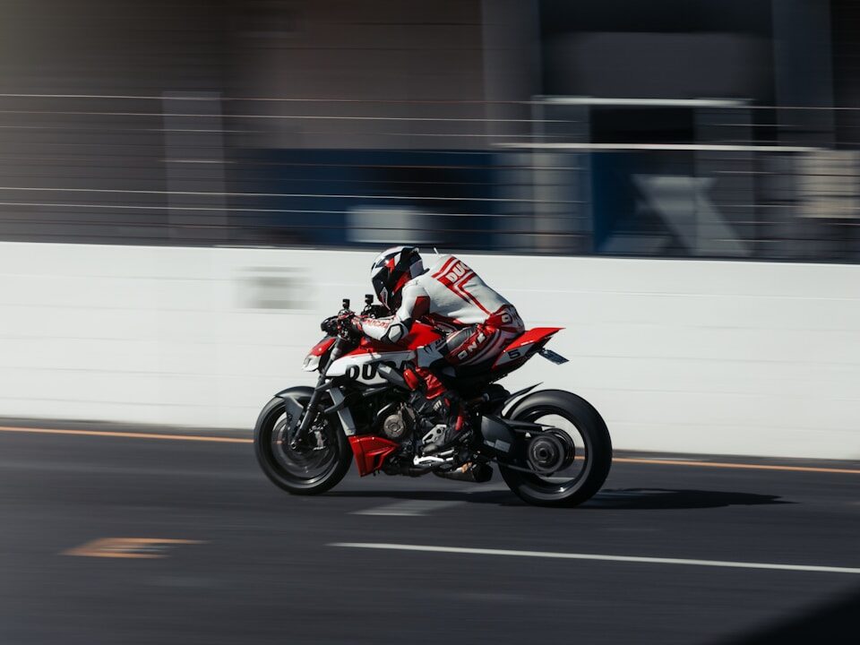 a man riding a motorcycle